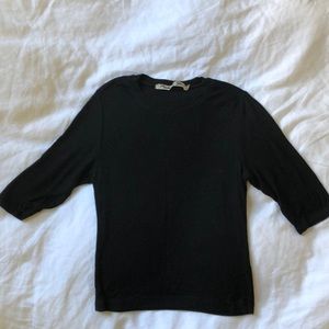 3/4 Sleeve Black Tee